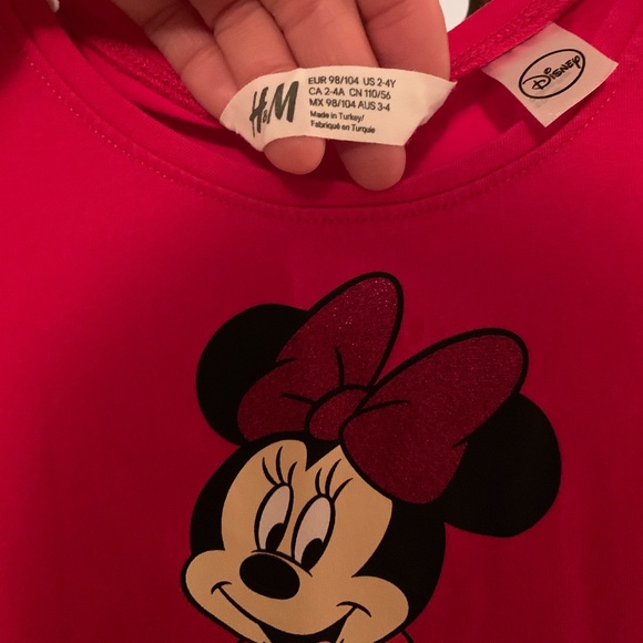 H&M Disney Minnie Dress Size 2-4 Years Red - Picture 4 of 4